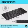 HP 350 kompaktne mitme seadmega Bluetooth-klaviatuur, juhtmevaba, Bluetooth, mehaaniline, QWERTY, must