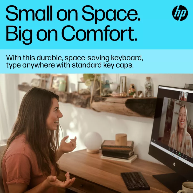 HP 350 kompaktne mitme seadmega Bluetooth-klaviatuur, juhtmevaba, Bluetooth, mehaaniline, QWERTY, must