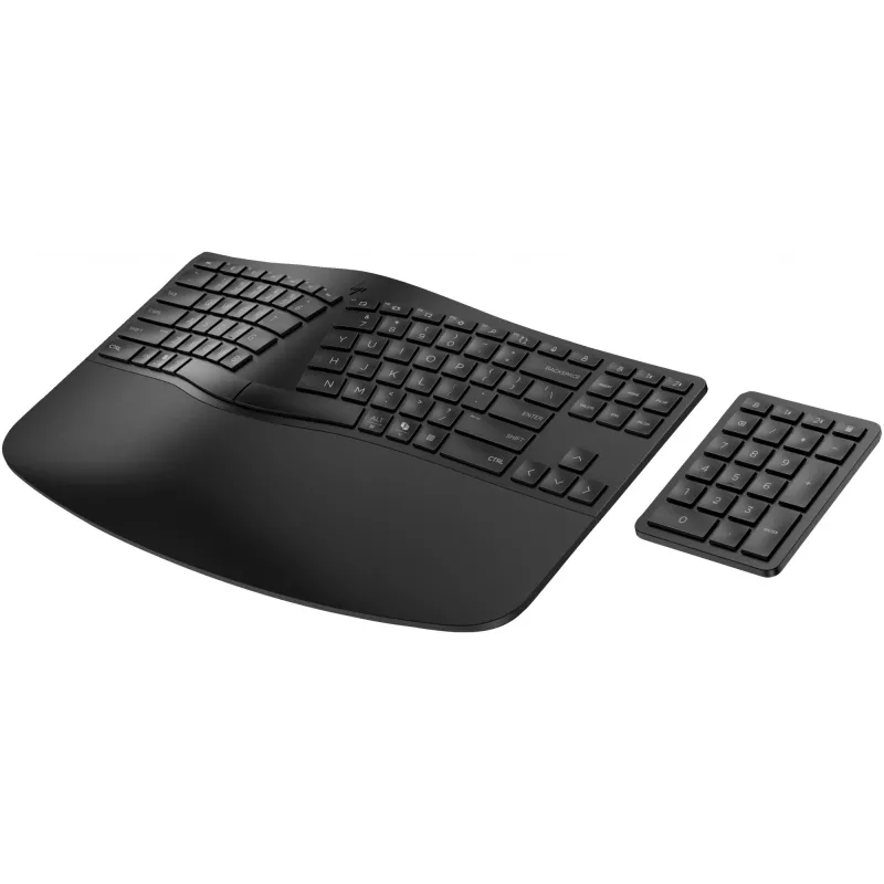 HP 965 Ergonoomiline juhtmevaba klaviatuur, täissuuruses (100%), juhtmevaba, RF-juhtmevaba + Bluetooth, membraan, QWERTY, must