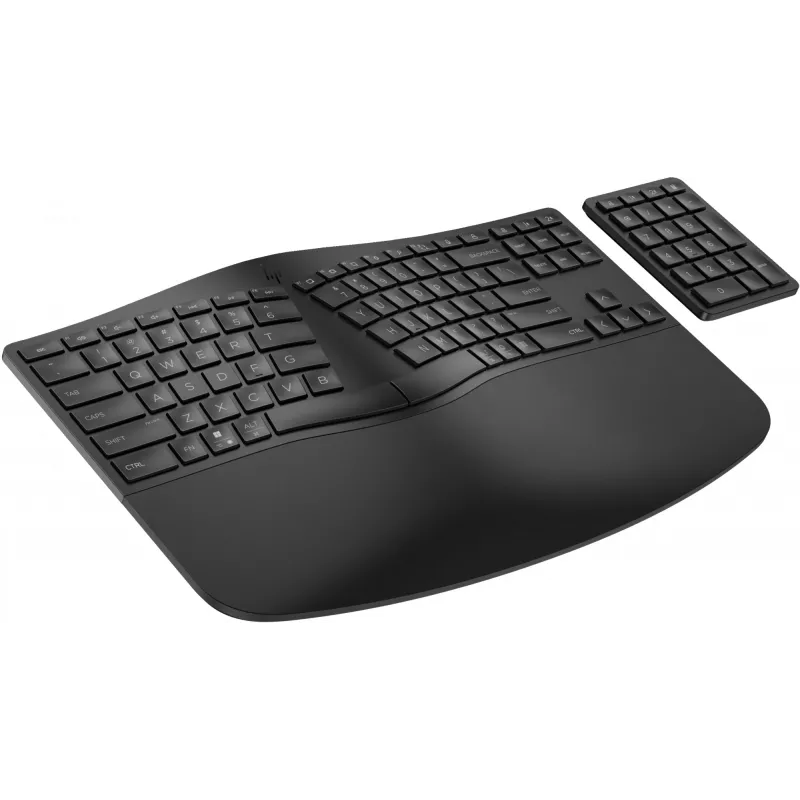 HP 965 Ergonoomiline juhtmevaba klaviatuur, täissuuruses (100%), juhtmevaba, RF-juhtmevaba + Bluetooth, membraan, QWERTY, must