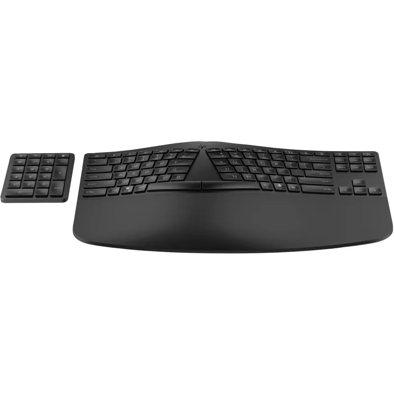 HP 965 Ergonoomiline juhtmevaba klaviatuur, täissuuruses (100%), juhtmevaba, RF-juhtmevaba + Bluetooth, membraan, QWERTY, must