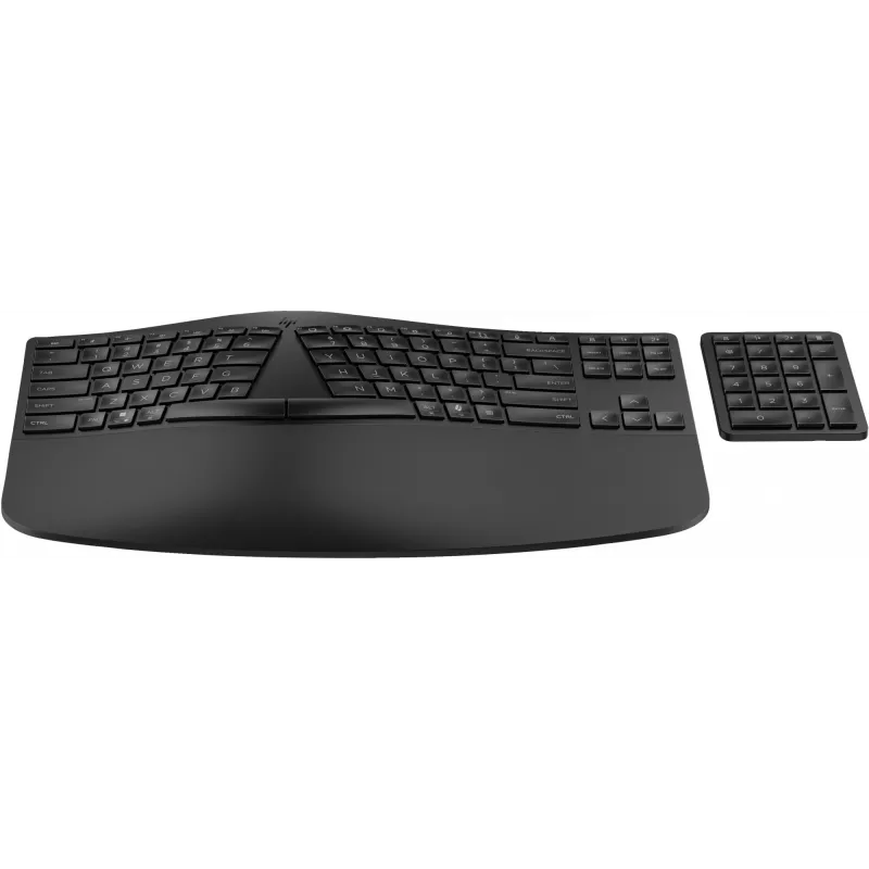 HP 965 Ergonoomiline juhtmevaba klaviatuur, täissuuruses (100%), juhtmevaba, RF-juhtmevaba + Bluetooth, membraan, QWERTY, must