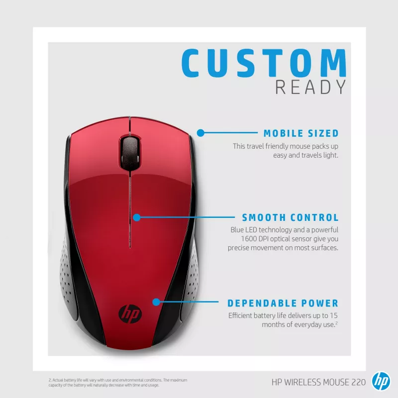 HP Wireless hiir 220 (Sunset Red)
