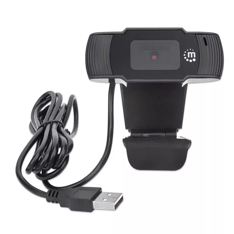 Manhattan USB veebikaamera, kaks megapikslit (soodushind), 1080p Full HD, USB-A, integreeritud mikrofon, reguleeritav klambripõhi, 30 kaadrit sekundis, must, kolmeaastane garantii, karp