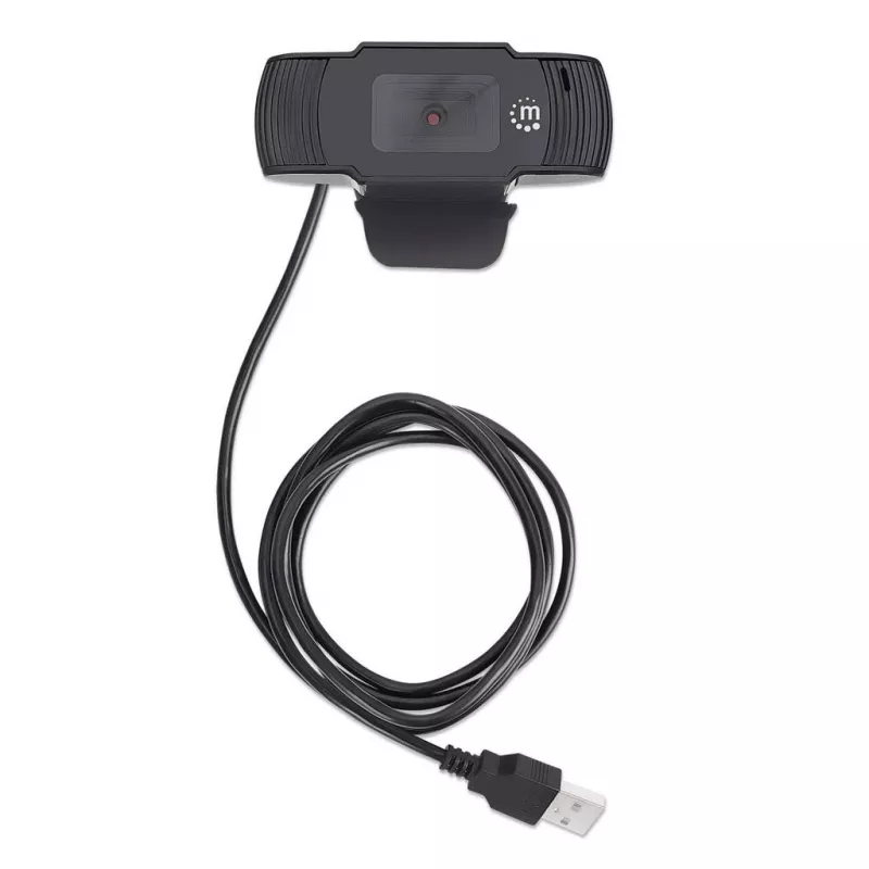 Manhattan USB veebikaamera, kaks megapikslit (soodushind), 1080p Full HD, USB-A, integreeritud mikrofon, reguleeritav klambripõhi, 30 kaadrit sekundis, must, kolmeaastane garantii, karp