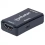AV repiiter Manhattan HDMI Repeater 4K@60Hz, 1xHDMI sisend/väljund, 600 MHz ribalaius, kuni 40 m, toide mikro-USB kaudu, must