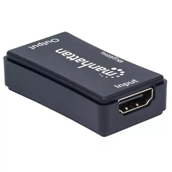 AV repiiter Manhattan HDMI Repeater 4K@60Hz, 1xHDMI sisend/väljund, 600 MHz ribalaius, kuni 40 m, toide mikro-USB kaudu, must