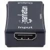 AV repiiter Manhattan HDMI Repeater 4K@60Hz, 1xHDMI sisend/väljund, 600 MHz ribalaius, kuni 40 m, toide mikro-USB kaudu, must