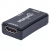 AV repiiter Manhattan HDMI Repeater 4K@60Hz, 1xHDMI sisend/väljund, 600 MHz ribalaius, kuni 40 m, toide mikro-USB kaudu, must