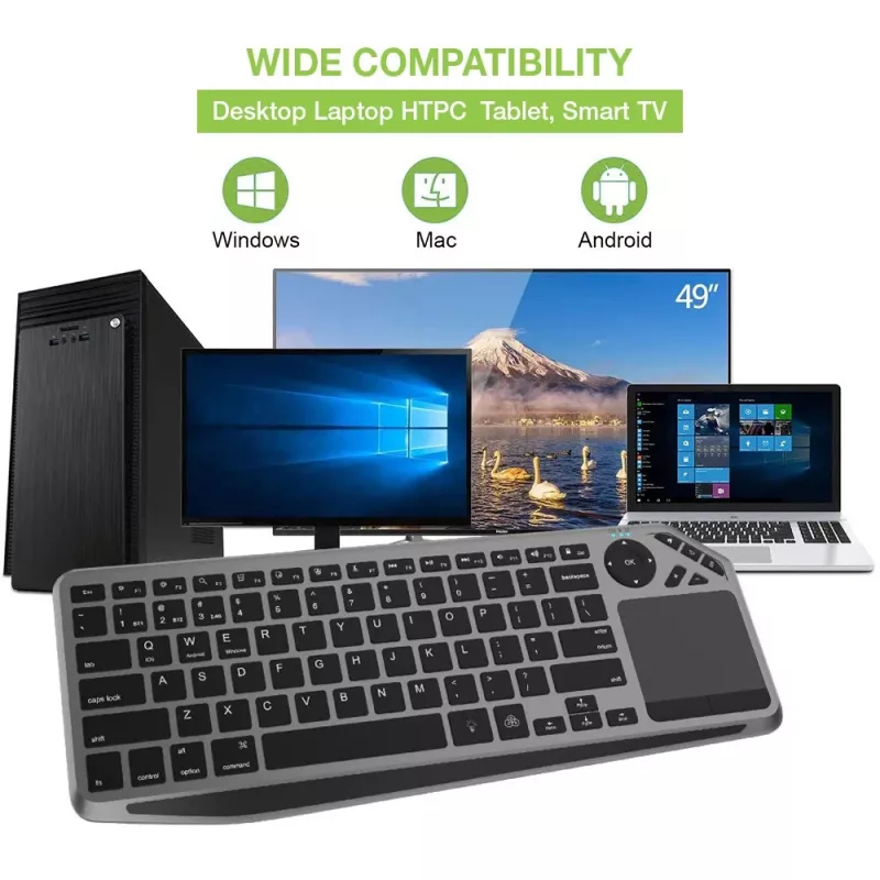 Techly ICTB9801TB klaviatuur Universaalne RF traadita + Bluetooth QWERTY USA inglise Must