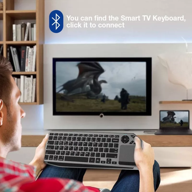 Techly ICTB9801TB klaviatuur Universaalne RF traadita + Bluetooth QWERTY USA inglise Must