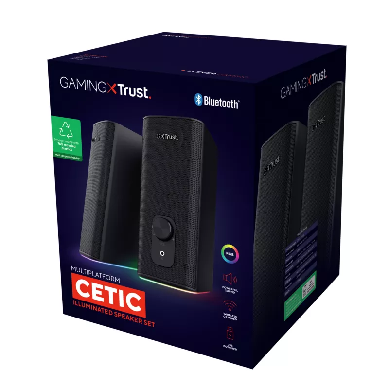 Trust GXT 612 CETIC Must Juhtmega ja juhtmevaba 18 W