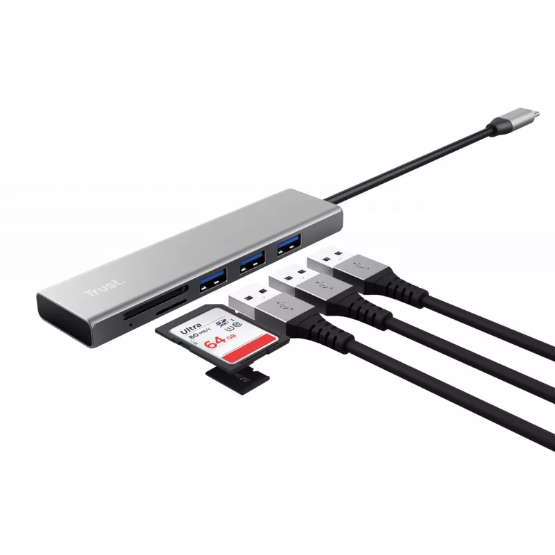 Trust Halyx USB 3.2 Gen 1 (3.1 Gen 1) USB-C 104 Mbit/s Aluminium
