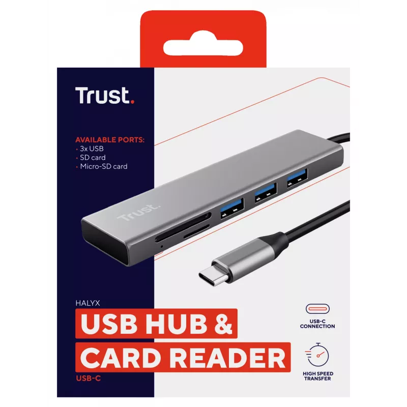 Trust Halyx USB 3.2 Gen 1 (3.1 Gen 1) USB-C 104 Mbit/s Aluminium