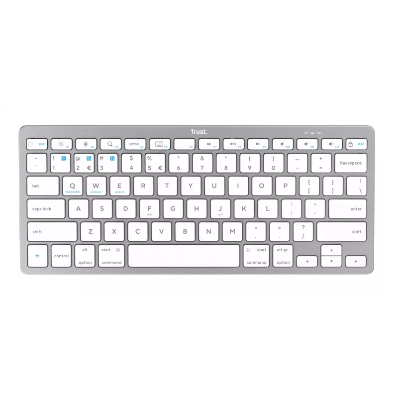 Trust 24651 juhtmevaba QWERTY US English klaviatuur, hõbedane