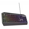 Juhtmega mänguklaviatuur TRUST GXT 836 Evocx USB QWERTY US English, RGB-taustvalgustus, randmetugi, 114 klahvi, 110% paigutus