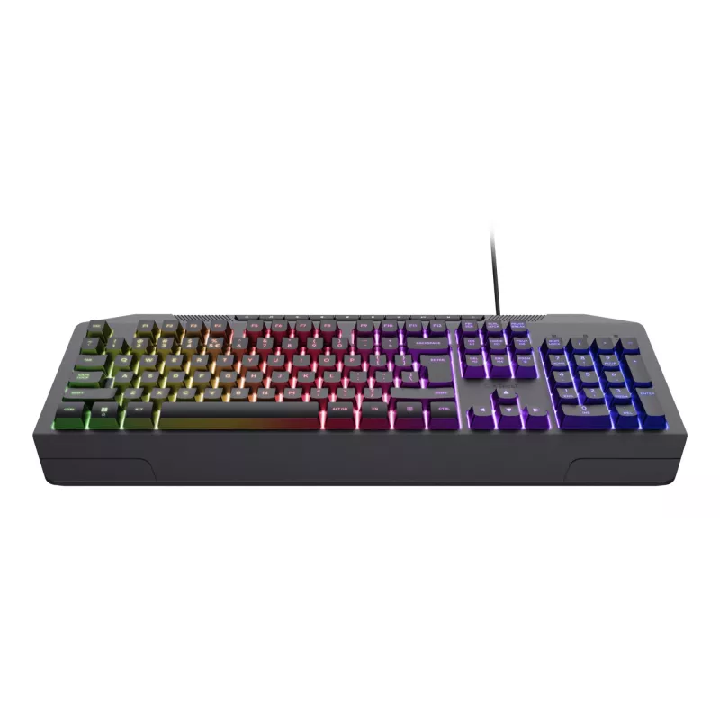 Juhtmega mänguklaviatuur TRUST GXT 836 Evocx USB QWERTY US English, RGB-taustvalgustus, randmetugi, 114 klahvi, 110% paigutus