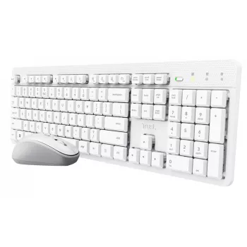 Trust Ody II klaviatuur koos hiirega Kodu/Kontor RF juhtmevaba QWERTY USA inglise keel Valge