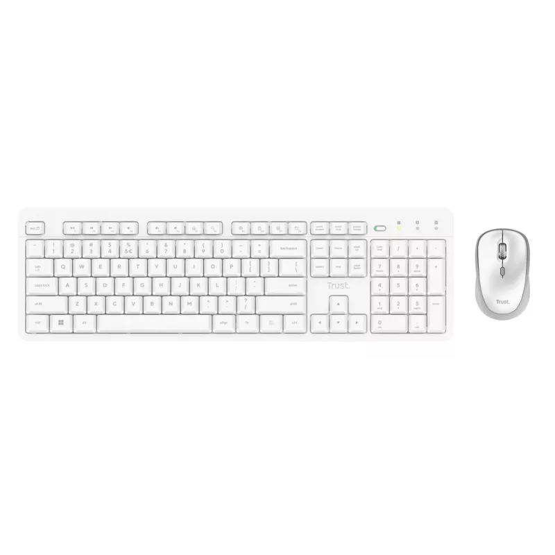 Trust Ody II klaviatuur koos hiirega Kodu/Kontor RF juhtmevaba QWERTY USA inglise keel Valge