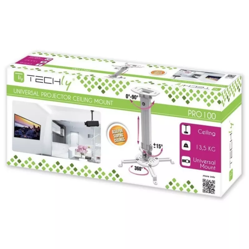 Techly projektori laekinnitus pikendusega 380-580 mm hõbedane ICA-PM 18S