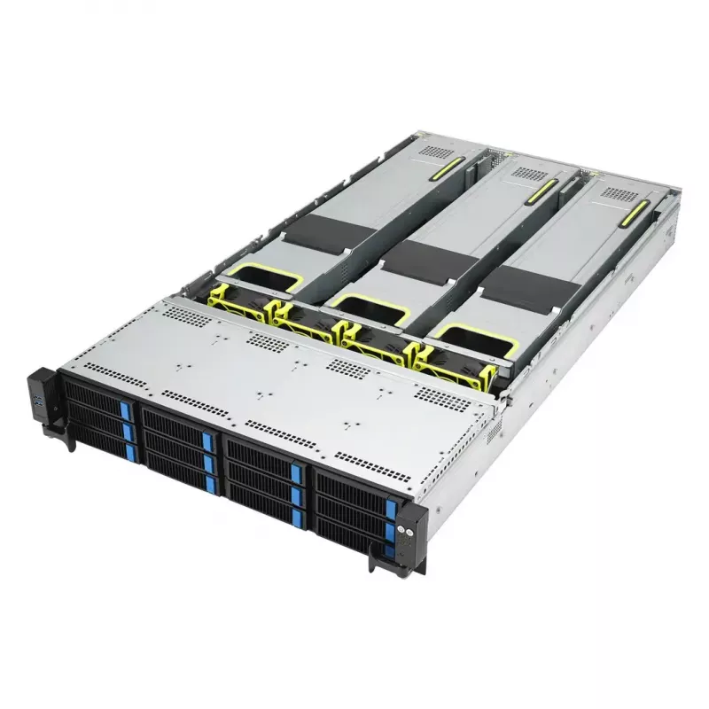 Riiuliserver ASUS RS720A-E12-RS24U 2U Socket SP5, 2x CPU tugi, 24x 2,5-tollist pesa, 24 DIMM DDR5 pesa, 2600W toiteplokk, 10GbE
