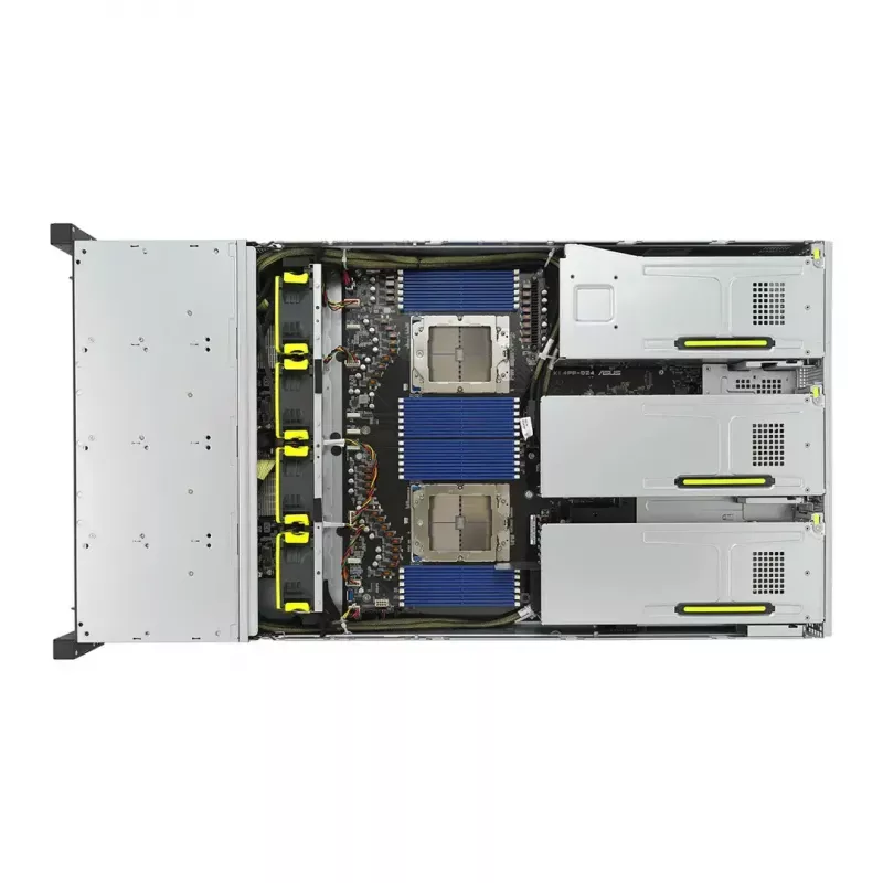 Riiuliserver ASUS RS720A-E12-RS24U 2U Socket SP5, 2x CPU tugi, 24x 2,5-tollist pesa, 24 DIMM DDR5 pesa, 2600W toiteplokk, 10GbE
