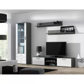 Seinale paigaldatav riiulikomplekt Cama Meble SOHO, 2 riiulit, 1250×200×200 mm, puitlaastplaat, hall matt