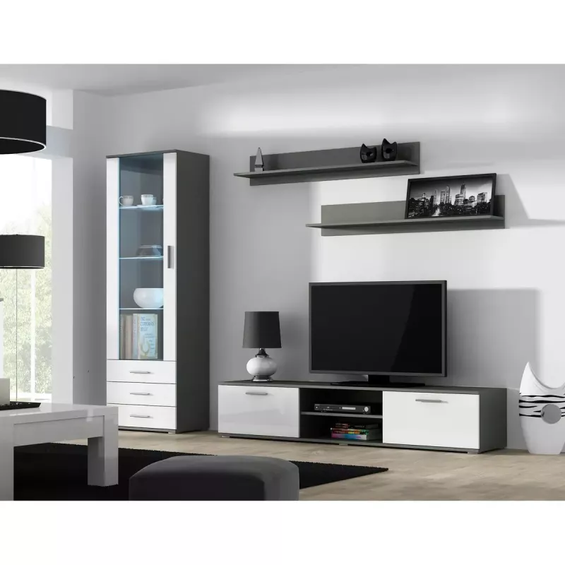 Seinale paigaldatav riiulikomplekt Cama Meble SOHO, 2 riiulit, 1250×200×200 mm, puitlaastplaat, hall matt