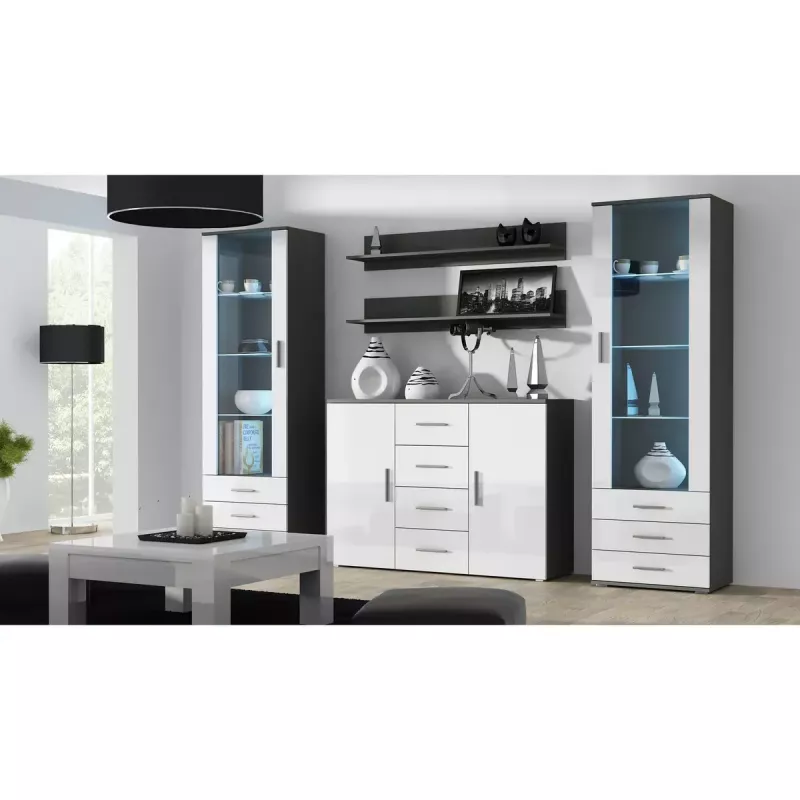 Seinale paigaldatav riiulikomplekt Cama Meble SOHO, 2 riiulit, 1250×200×200 mm, puitlaastplaat, hall matt