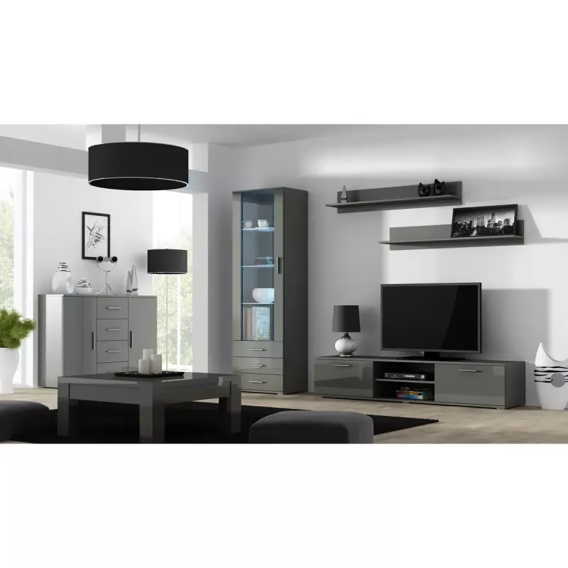 Seinale paigaldatav riiulikomplekt Cama Meble SOHO, 2 riiulit, 1250×200×200 mm, puitlaastplaat, hall matt