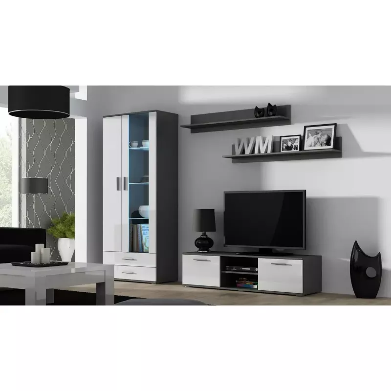 Seinale paigaldatav riiulikomplekt Cama Meble SOHO, 2 riiulit, 1250×200×200 mm, puitlaastplaat, hall matt