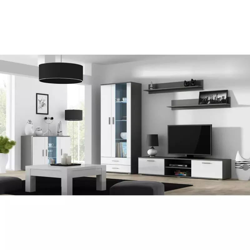 Seinale paigaldatav riiulikomplekt Cama Meble SOHO, 2 riiulit, 1250×200×200 mm, puitlaastplaat, hall matt