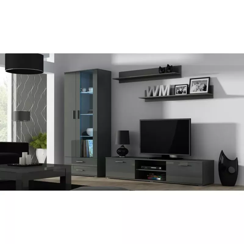 Seinale paigaldatav riiulikomplekt Cama Meble SOHO, 2 riiulit, 1250×200×200 mm, puitlaastplaat, hall matt