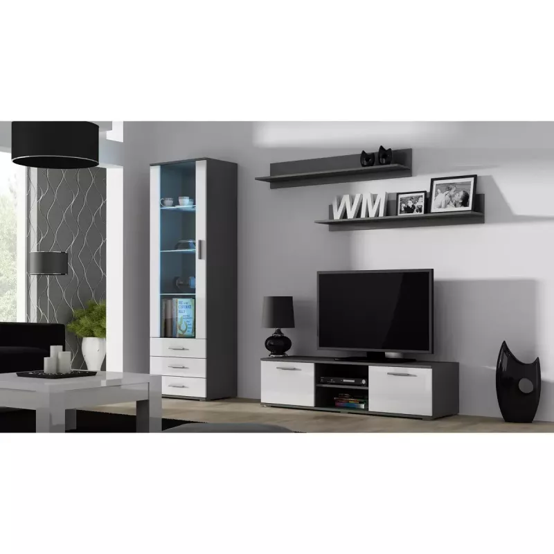 Seinale paigaldatav riiulikomplekt Cama Meble SOHO, 2 riiulit, 1250×200×200 mm, puitlaastplaat, hall matt