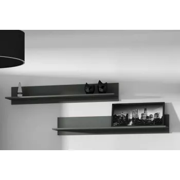 Seinale paigaldatav riiulikomplekt Cama Meble SOHO, 2 riiulit, 1250×200×200 mm, puitlaastplaat, hall matt