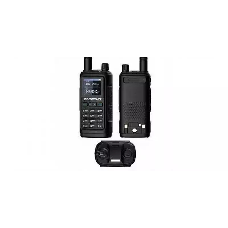 Käeshoitav kahesuunaline raadiosaatja Baofeng UV-17E — 5 W, 1800 mAh aku, VOX, taskulamp, FM-raadio, kuni 10 km ulatus, must (komplekt 2 tk)
