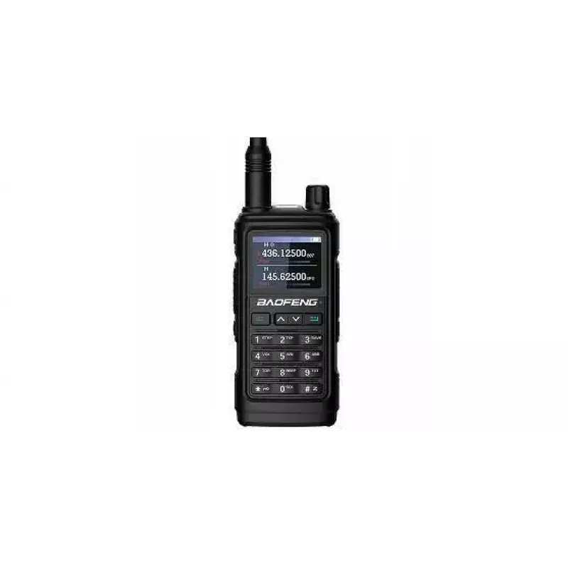 Käeshoitav kahesuunaline raadiosaatja Baofeng UV-17E — 5 W, 1800 mAh aku, VOX, taskulamp, FM-raadio, kuni 10 km ulatus, must (komplekt 2 tk)