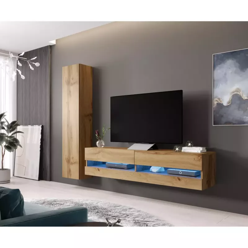 Seinakapp Cama Meble VIGO 180, 1800×400×300 mm, Wotani tamm