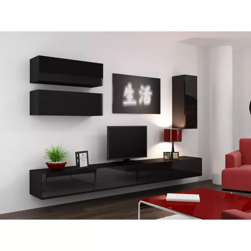 Hoiustuskapp cama meble VIGO 90 — seinale kinnitatav, 900×350×320 mm, must/must läige
