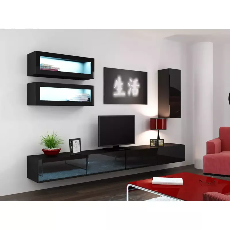 Hoiustuskapp cama meble VIGO 90 — seinale kinnitatav, 900×350×320 mm, must/must läige