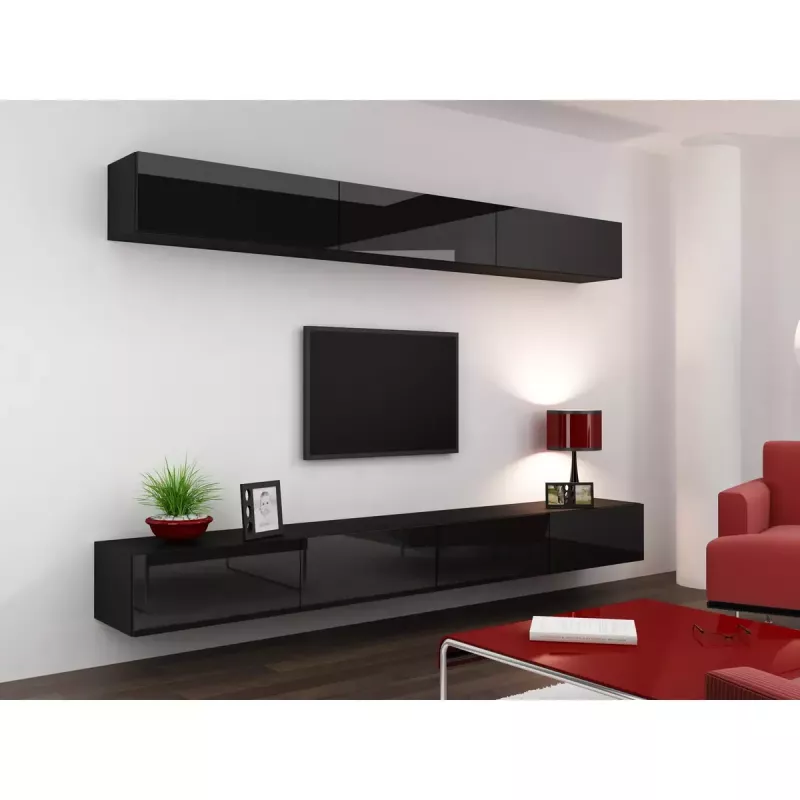 Hoiustuskapp cama meble VIGO 90 — seinale kinnitatav, 900×350×320 mm, must/must läige