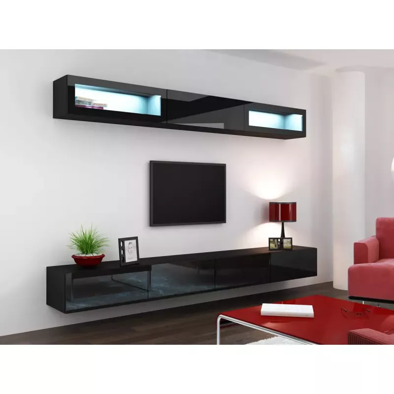 Hoiustuskapp cama meble VIGO 90 — seinale kinnitatav, 900×350×320 mm, must/must läige