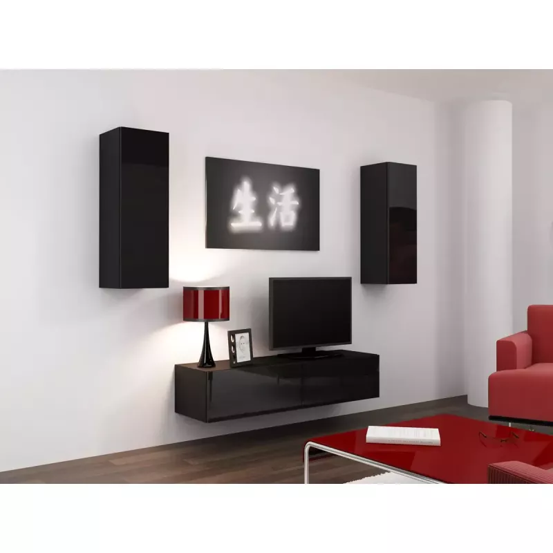 Hoiustuskapp cama meble VIGO 90 — seinale kinnitatav, 900×350×320 mm, must/must läige