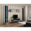 Seinale kinnitatav riiulisüsteem cama meble VIGO NEW 180×40×30 cm valge/must läikiv