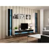 Seinale kinnitatav riiulisüsteem cama meble VIGO NEW 180×40×30 cm valge/must läikiv