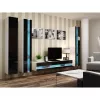 Seinale kinnitatav riiulisüsteem cama meble VIGO NEW 180×40×30 cm valge/must läikiv