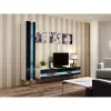 Seinale kinnitatav riiulisüsteem cama meble VIGO NEW 180×40×30 cm valge/must läikiv