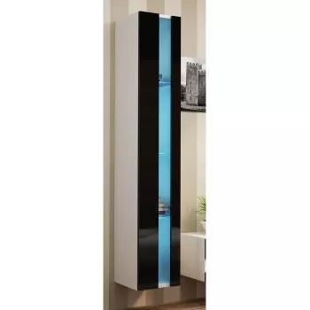 Seinale kinnitatav riiulisüsteem cama meble VIGO NEW 180×40×30 cm valge/must läikiv
