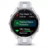 Nutikell GARMIN Forerunner 965 — 47 mm titaanist korpus, 1,4-tolline AMOLED, 32 GB, 23-päevane aku, GPS/GLONASS/Galileo, valge silikoonist rihm