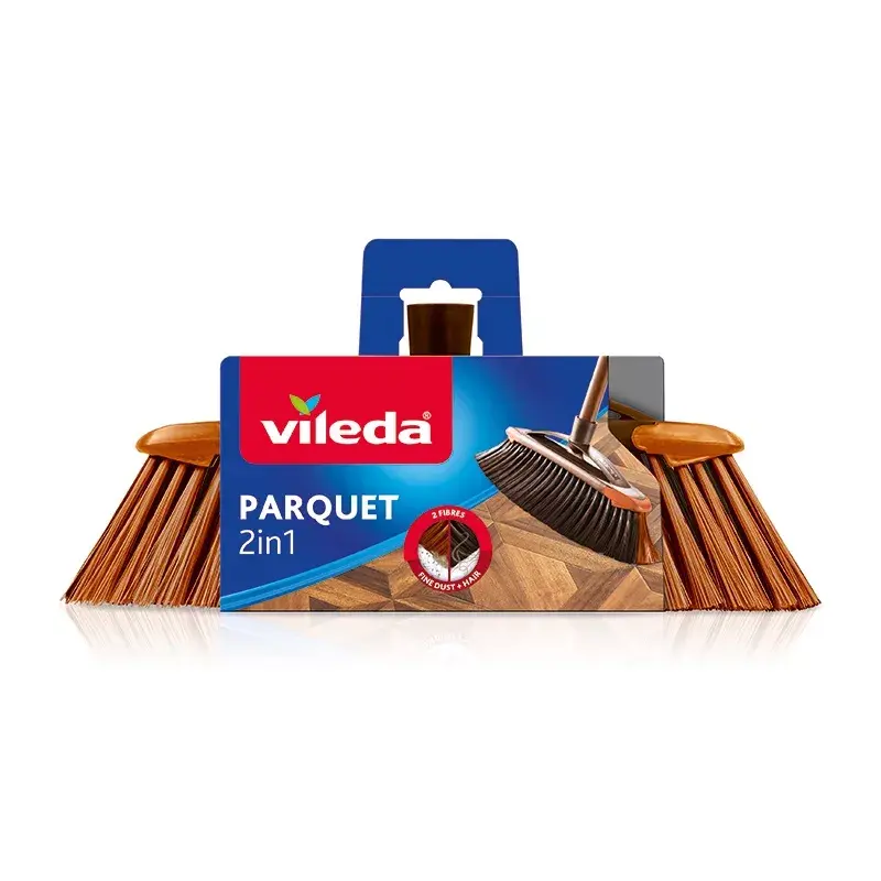 Sisepühkimishari VILEDA mudel 136082 pehmete/kõvade plastikharjaste ja varrega, pronks